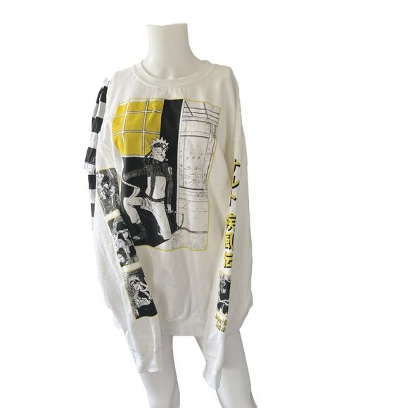Naruto Shippuden Ripple Junction Jiraiya Fleece Sweatshirt Anime White Size XL - Picture 1 of 10